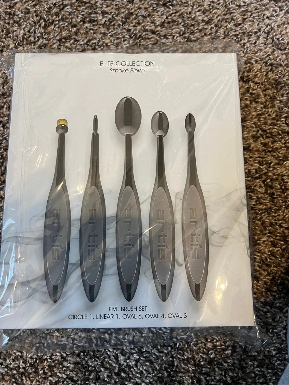 Elite Collection Smoke Finish Five Makeup Brush Set - Gray/Smoke